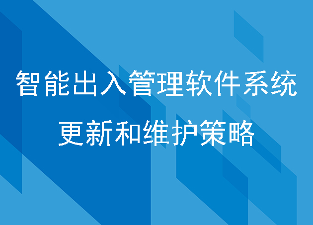 智能出入管理软件系统的更新和维护策略是怎样的